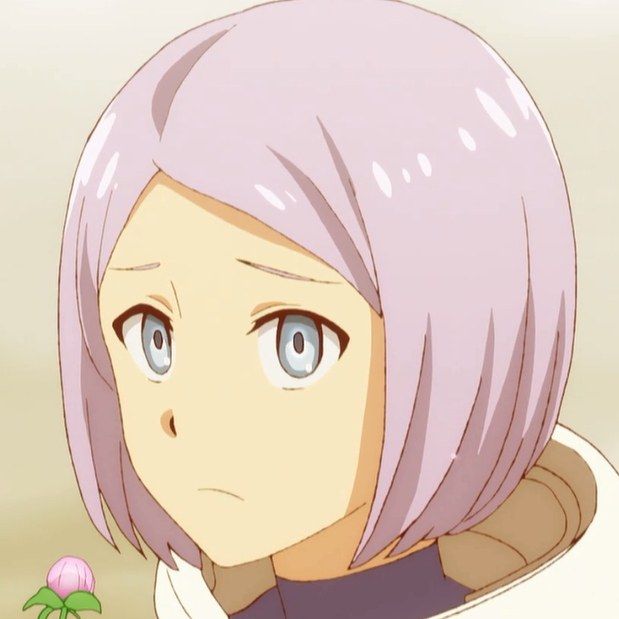 Imagem retirada do anime Kanata no Astra. Nela vemos o rosto do personagem Luca Esposito, um jovem de cabelo curto lilás e olhos azuis bem claros. Na imagem, ele apresenta um semblante um tanto quanto preocupado.